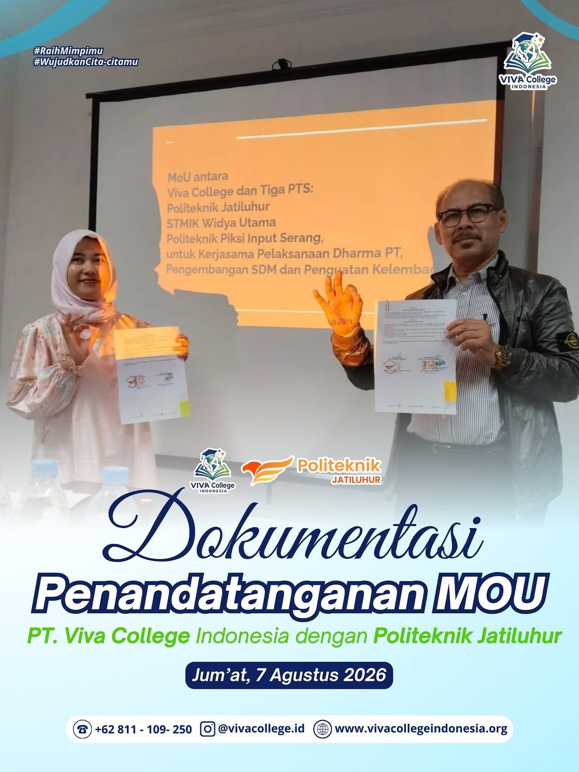 Penandatanganan MoU PT Viva College Indonesia dengan Politeknik Jatiluhur