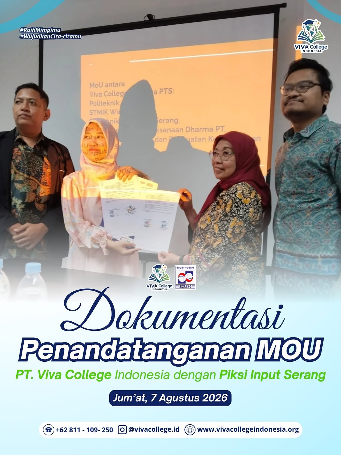 Penandatanganan MoU PT Viva College Indonesia dengan Politeknik Piksi Input Serang