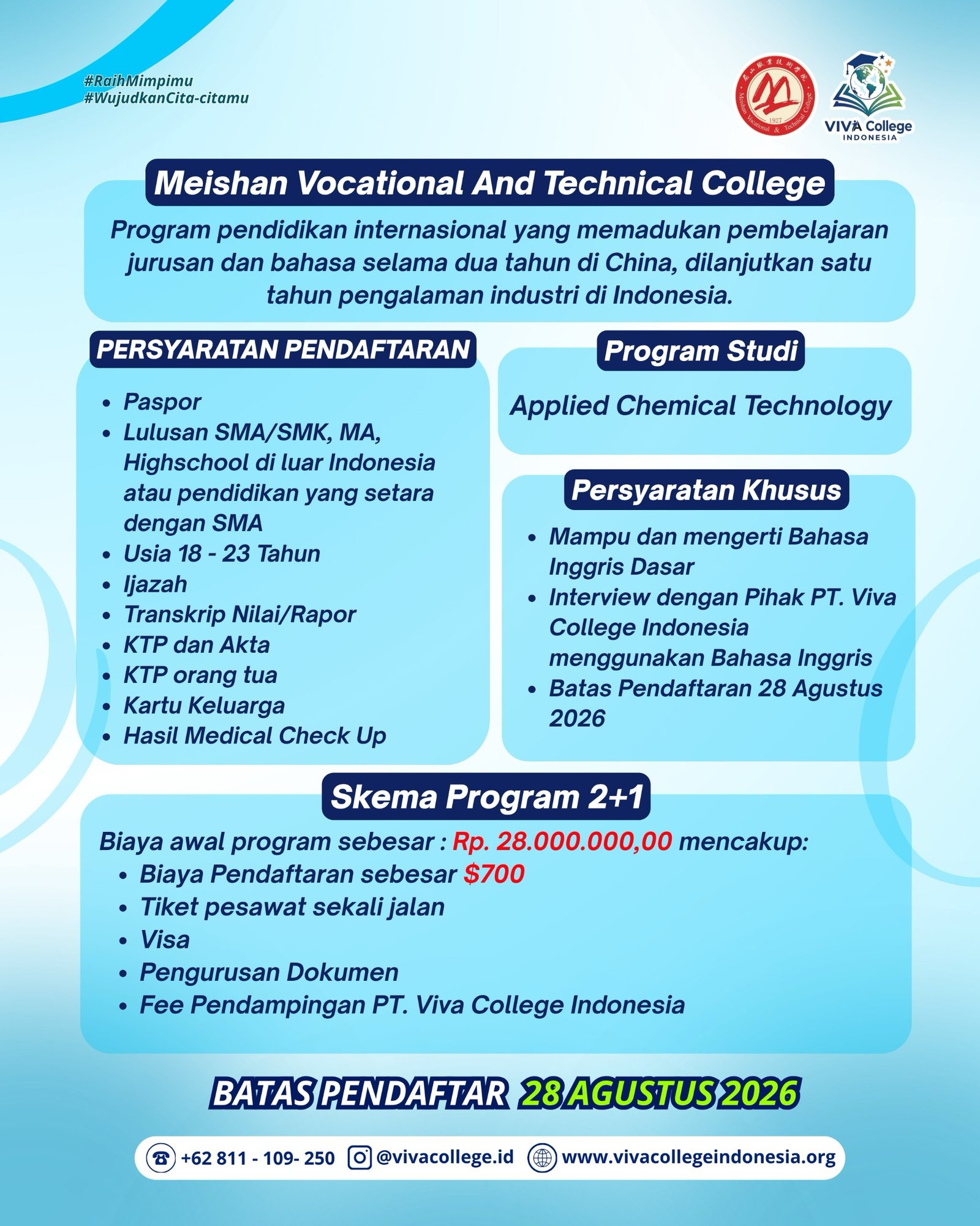 Persyaratan dan gambaran biaya Program MVTC