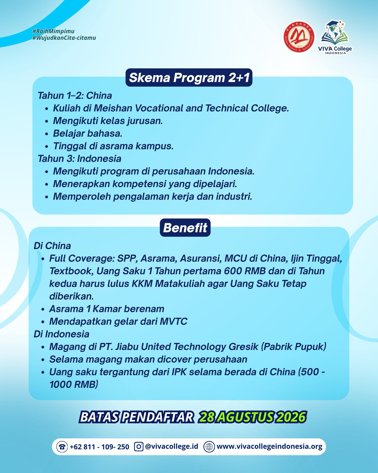 Alur dan fasilitas Program 2+1 MVTC